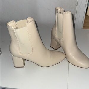 Amelia James Cream Ankle Booties